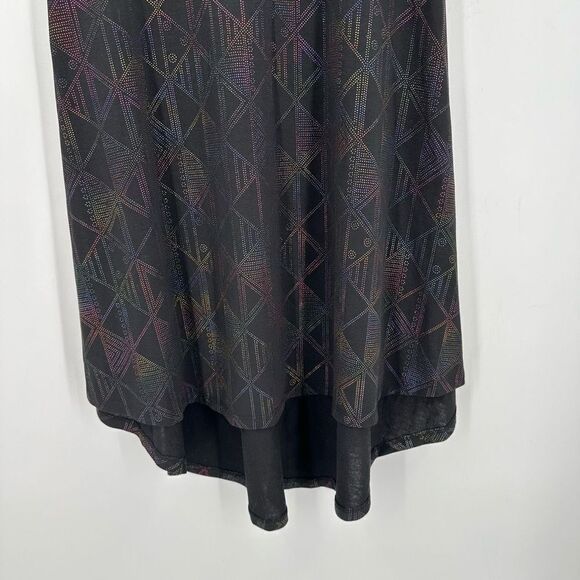 NWT Lularoe Black & Embellished Rainbow Color Carlie Dress XXS holographic - Picture 4 of 12